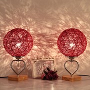 结婚台灯温馨浪漫红色一对婚房喜庆创意礼物新婚，长明卧室床头灯饰