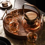 花茶壶套装英式北欧风格玻璃，加热花茶杯花果茶，煮茶茶壶下午茶茶具