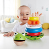 hape青蛙花式圆环堆塔彩虹套圈，叠叠乐1岁+儿童益智力堆堆层层玩具