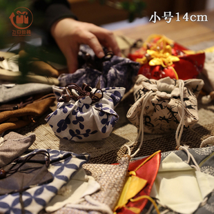 锦缎袋小号14cm中国风，首饰袋品杯袋包裹抽绳袋荷包紫砂壶包装布袋