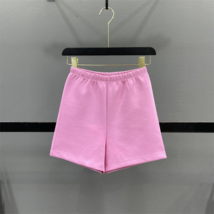 粉色运动短裤女2024夏季外穿高腰修身显瘦薄款打底裤骑行热裤