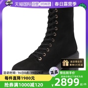 自营SW 女士绒面革系带厚底高跟靴子短靴马丁靴 SOHO BOOTIE