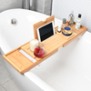 网红浴缸架轻奢伸缩防滑泡澡浴缸置物架欧式竹，浴室手机木桶置物板