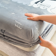 加厚珊瑚绒床笠床罩单件法兰绒防滑固定冬季保暖床垫保护套牛奶绒