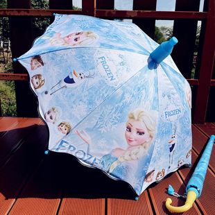爱莎儿童雨伞自动男女童大号幼儿园可爱公主小学生宝宝直柄晴雨伞