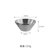 韩式304不锈钢沙冰碗金色高颜值绵绵冰刨冰碗，商用螺丝粉碗冷面碗