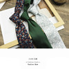 男女复古窄版韩版小众花纹，真丝领带绿色蓝色，新郎结婚休闲领带潮
