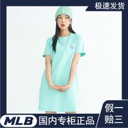 MLB连衣裙女短裙2022夏季短袖大码长T恤圆领运动服3FOPEC123