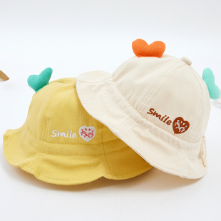 婴儿帽子春秋款遮阳帽，防晒帽可调男女孩宝宝，太阳帽1岁夏季薄款