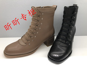 tigrisso蹀愫2023年冬季绑带马丁靴女鞋，粗跟铆钉短靴子ta43708-14