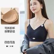 美背抹胸无痕内衣女小胸显大聚拢胸罩无钢圈运动背心式文胸防下垂