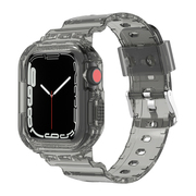 适用苹果s7手表applewatch98一体硅胶s5手表带，iwatch76se354代冰川透明替换带s6智能s9配件运动男女款