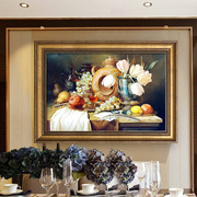 欧式餐厅装饰画厨房饭厅壁画花卉葡萄水果油画大气美式挂画单幅