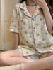 睡衣夏季女款短袖短裤韩版甜美可爱紫色小兔子学生夏天家居服套装