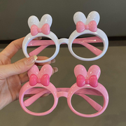 女宝宝框架儿童眼镜架女童小兔眼镜框可爱糖果色无镜片眼镜拍照潮