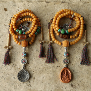 原创风化菩提子根佛珠手串108颗男士西藏藏式玛瑙手链念珠女项链