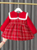 女童冬装连衣裙加绒儿童红色公主裙婴儿秋冬衣服一岁宝宝冬季裙子