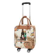 韩版拉轮包拉h杆箱手提旅行容折叠女行李，包万向(包万向，)杆大包量pu