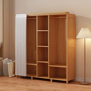 衣柜卧室家用简易组装出租房，经济型布艺实木柜子，结实耐用竹挂衣橱