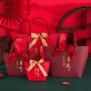 结婚专用中式喜糖盒子创意手提糖果袋空盒伴手礼婚宴欧式手提袋