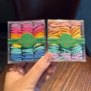 韩国pompom发饰彩虹糖果，色发圈盒装拇指迷你小皮筋发绳