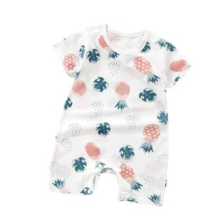 婴儿夏天衣服短袖连体衣纯棉薄款2024夏季0-3-6个月1-2岁宝宝