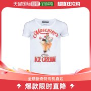 香港直邮moschino/莫斯奇诺冰淇淋印花图案全棉短袖T恤女士M07090