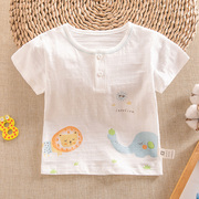 夏季婴儿纯棉半袖t恤上衣宝宝短袖t恤上衣，儿童半袖t恤薄款上衣服