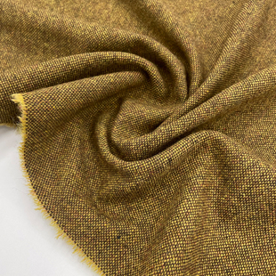 进口细腻姜黄色(姜黄色)精纺，混色羊毛毛呢毛料，布料套装西装设计师面料