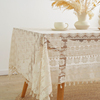 法式田园蕾丝餐桌桌布，圆桌网红公主复古米色，婚礼生日布置拍照背景