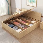 实木高箱床气压收纳储物床松木单人双人床1.8米榻榻米地台床定制