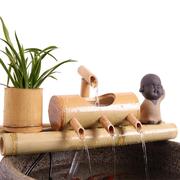 假山流水器水循环，陶瓷鱼缸客厅室内装饰竹排喷泉，景观造景摆件