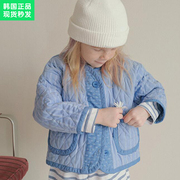 锦小和和bien韩国童装女童，时尚棉服2024年春儿童双面蓝色外套