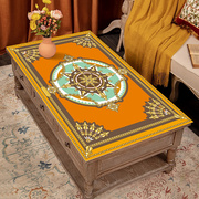 皮革桌垫美式桌布防水防油免洗长方形，茶几垫子餐桌布轻奢风桌面垫