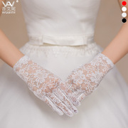 新娘手套婚纱短蕾丝洛丽塔拍照欧美复古婚礼多色有指手袖厂货直供