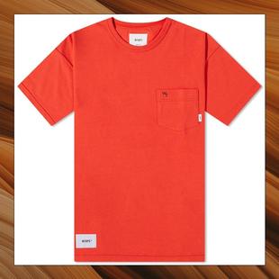 海外购WTAPS 23 男式运动T恤红色时尚速干修身短袖