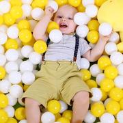 环保加厚婴儿童彩色海洋球波波球池宝宝玩具球黄白塑料球