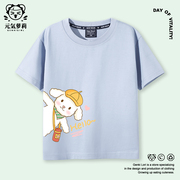 小学生短袖t恤夏季纯棉2024洋气女童可爱甜美半袖上衣儿童装