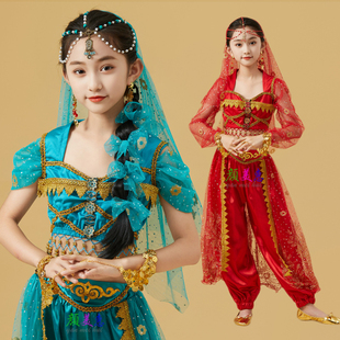 六一儿童印度舞演出服，幼儿民族舞蹈茉莉公主新疆舞，肚皮舞表演服装
