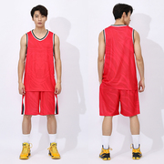 红色篮球服套装男虎头印花一套球衣速干青少年队服宽松学生比赛服