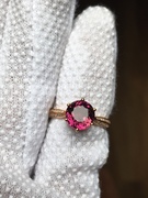 18k金天然玫瑰红碧玺戒指，真金真钻镶嵌，主石2.5ct，总重3.15克