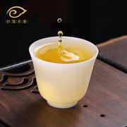 妙莲天香冰种玉瓷品茗杯主人专用杯超薄胎个人杯喝茶单杯陶瓷茶杯