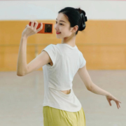 现代舞夏季成人舞蹈服短袖，上衣练功修身中国古典民族跳舞服女瑜伽