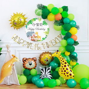 宝宝周岁生日快乐派对装饰品场景布置男孩女孩儿童气球套餐背景墙