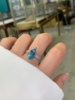 天然圣玛利亚色海蓝宝戒指18k金钻石(金钻石，)镶嵌!总重4.9g主石重4.25ct