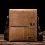 jeep吉普男士单肩斜挎包真皮商务，时尚背包软，牛皮新竖款休闲小跨包