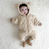 韩国同款韩版婴幼儿连体棉服，男女宝宝小熊，加厚保暖外出服长爬冬装