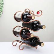 欧式红酒瓶架摆件4瓶6瓶装创意葡萄酒瓶架子酒柜装饰品展示酒架子