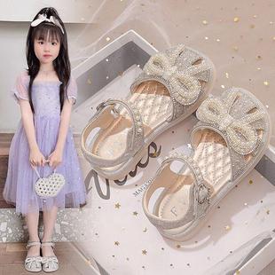 高端品牌4岁6女童鞋子儿童公主包头凉鞋2024夏季夏13