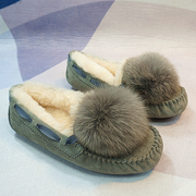 冬季羊皮毛一体豆豆鞋 舒适保暖纯羊毛懒人鞋司机鞋28-7
